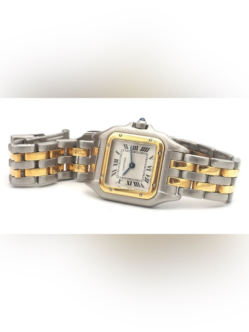 Cartier Panther 22mm Ladies Watch 18K Yellow Gold Stainless Steel Box Papers - Picture 4 of 9